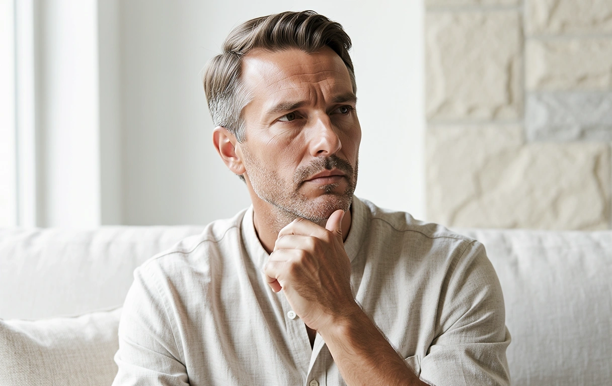 Portrait eines reflektierten Mannes